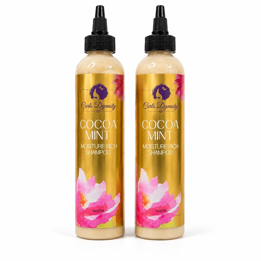 Curls Dynasty Cocoa Mint Moisture Rich Shampoo 8 oz Set of 2 New Sealed